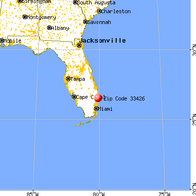 Boynton Beach, FL (33426) map from a distance