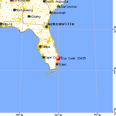 Boynton Beach, FL (33435) map from a distance