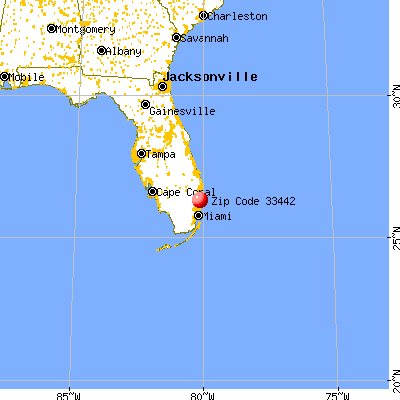 Deerfield Beach, FL (33442) map from a distance