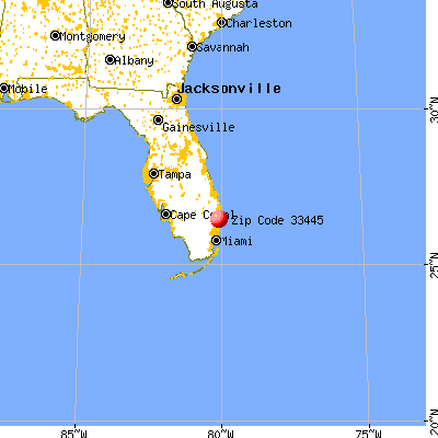 Delray Beach, FL (33445) map from a distance