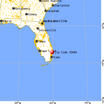 Delray Beach, FL (33484) map from a distance