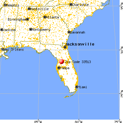 Bushnell, FL (33513) map from a distance