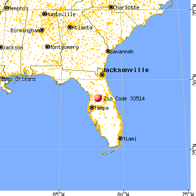 Center Hill, FL (33514) map from a distance