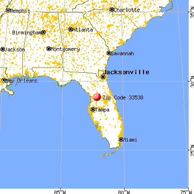Lake Panasoffkee, FL (33538) map from a distance
