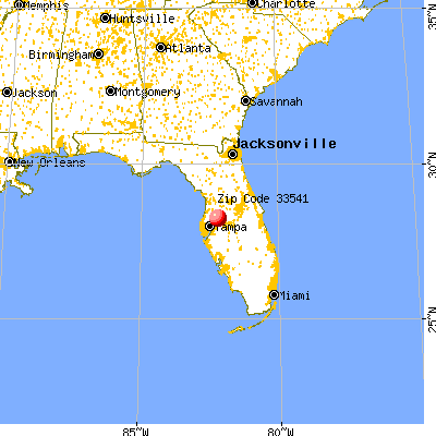 Pasadena Hills, FL (33541) map from a distance