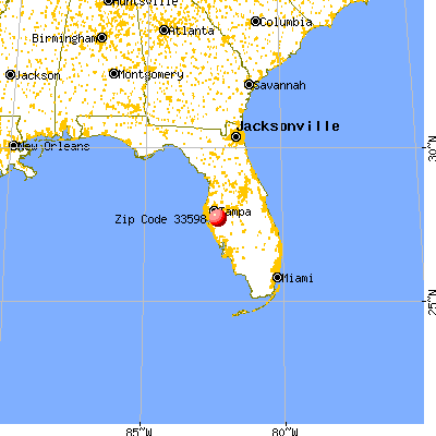 Wimauma, FL (33598) map from a distance