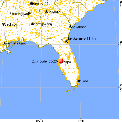 Tampa, FL (33620) map from a distance