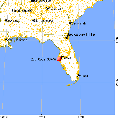St. Pete Beach, FL (33706) map from a distance