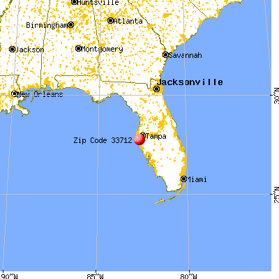 St. Petersburg, FL (33712) map from a distance