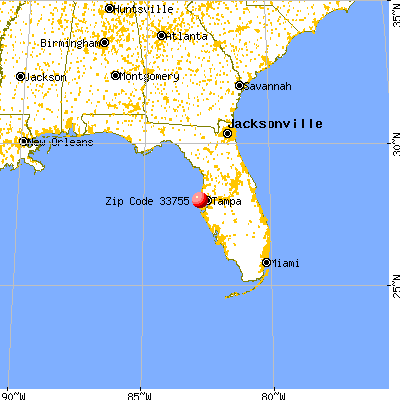 Clearwater, FL (33755) map from a distance
