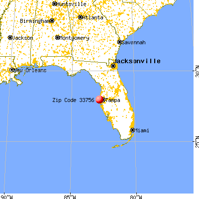 Clearwater, FL (33756) map from a distance