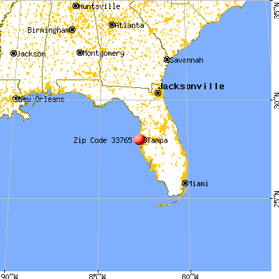 Clearwater, FL (33765) map from a distance
