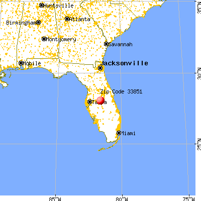 Lake Hamilton, FL (33851) map from a distance