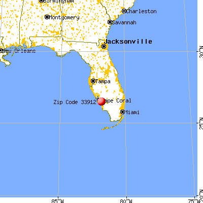 Fort Myers, FL (33912) map from a distance