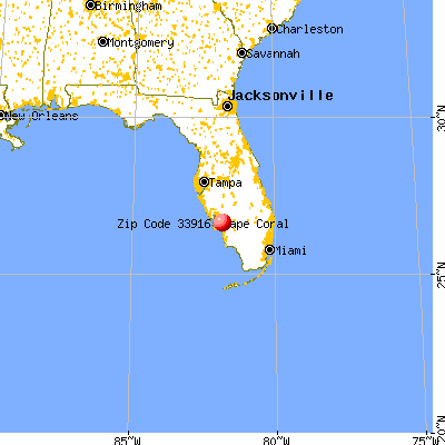 Fort Myers, FL (33916) map from a distance