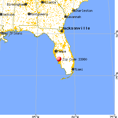 Charlotte Harbor, FL (33980) map from a distance