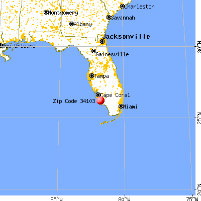 Naples, FL (34103) map from a distance