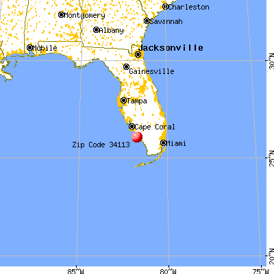 Lely Resort, FL (34113) map from a distance