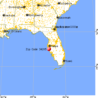 Bradenton, FL (34205) map from a distance