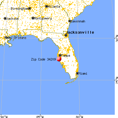 Bradenton, FL (34209) map from a distance