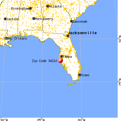 Cortez, FL (34210) map from a distance