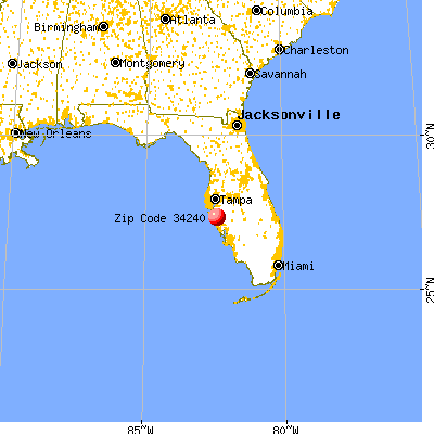 Fruitville, FL (34240) map from a distance