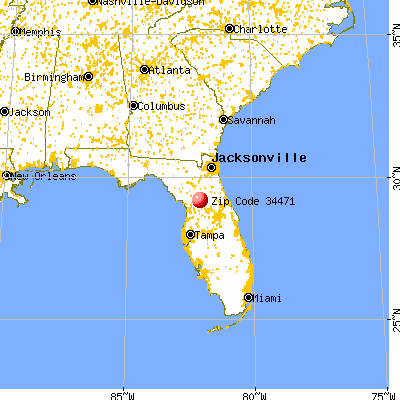 Ocala, FL (34471) map from a distance