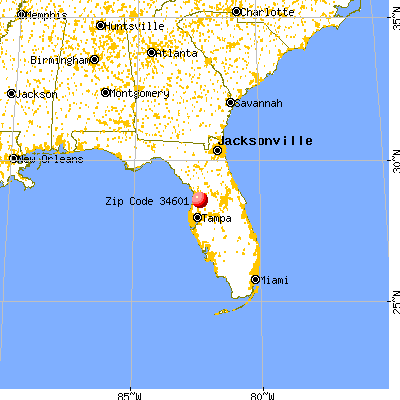 South Brooksville, FL (34601) map from a distance