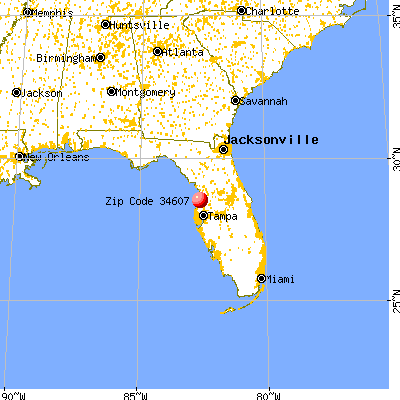 Hernando Beach, FL (34607) map from a distance