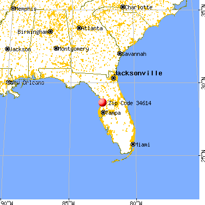 North Weeki Wachee, FL (34614) map from a distance