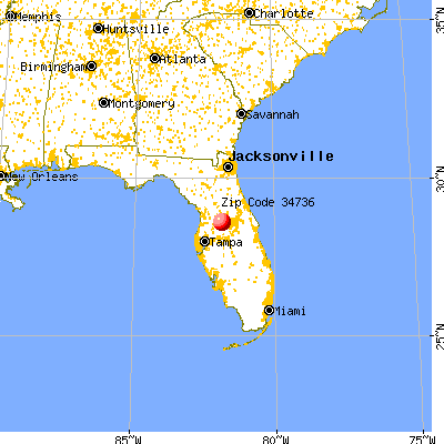 Groveland, FL (34736) map from a distance
