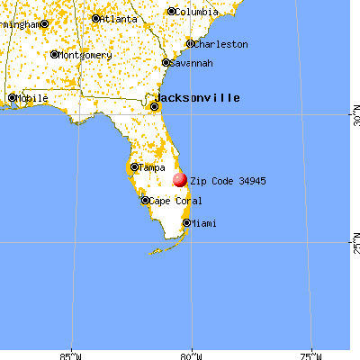 Fort Pierce, FL (34945) map from a distance