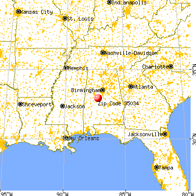Brent, AL (35034) map from a distance