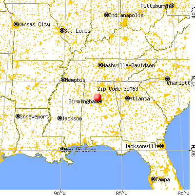 Sipsey, AL (35063) map from a distance