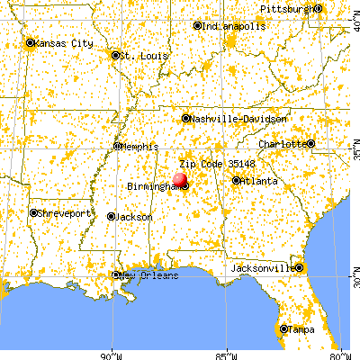 Sumiton, AL (35148) map from a distance