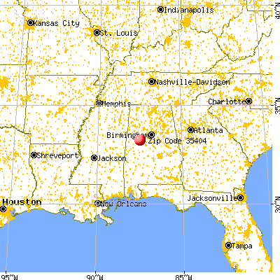 Tuscaloosa, AL (35404) map from a distance
