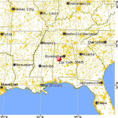 Tuscaloosa, AL (35405) map from a distance