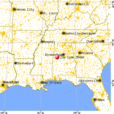 Tuscaloosa, AL (35446) map from a distance