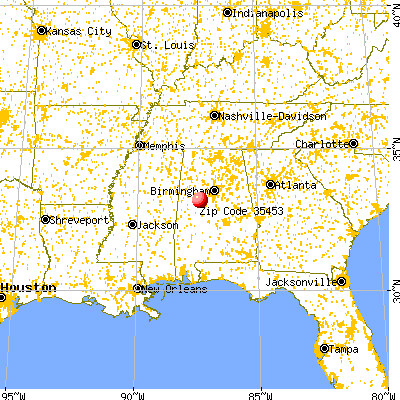 Coaling, AL (35453) map from a distance