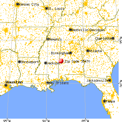 Livingston, AL (35470) map from a distance