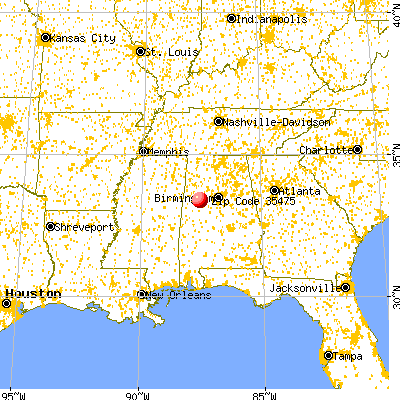 Tuscaloosa, AL (35475) map from a distance