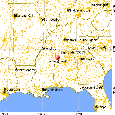 Guin, AL (35563) map from a distance