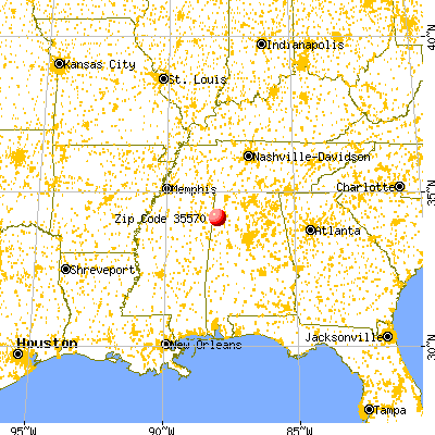 Hamilton, AL (35570) map from a distance