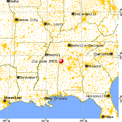 Hodges, AL (35571) map from a distance