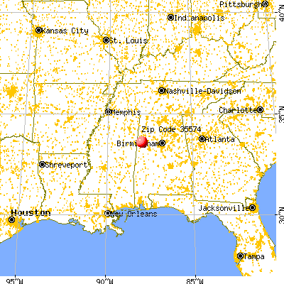 Kennedy, AL (35574) map from a distance