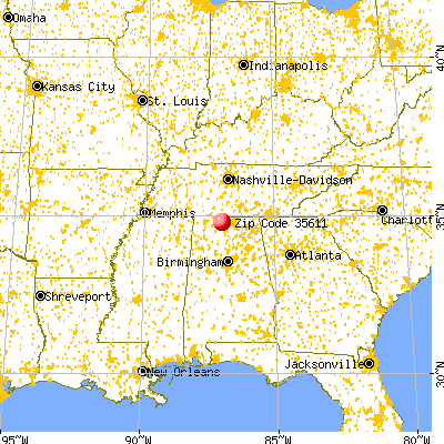 Athens, AL (35611) map from a distance