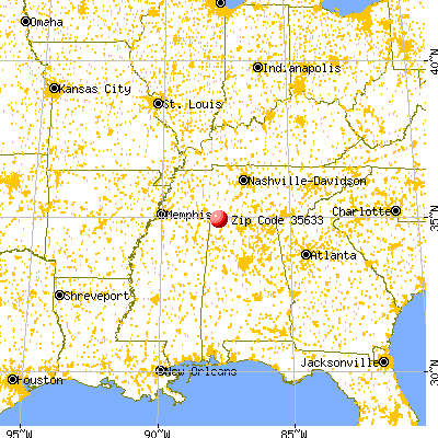 Underwood-Petersville, AL (35633) map from a distance