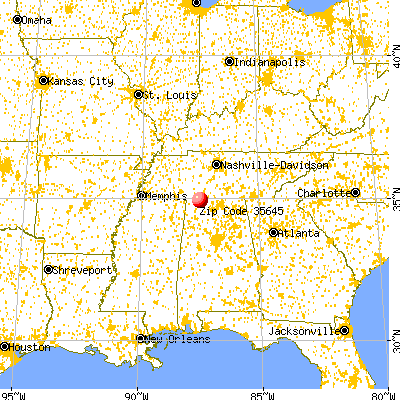Killen, AL (35645) map from a distance