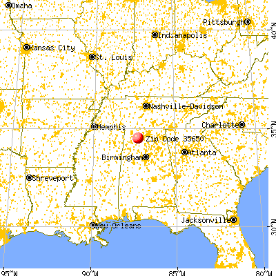 Moulton, AL (35650) map from a distance