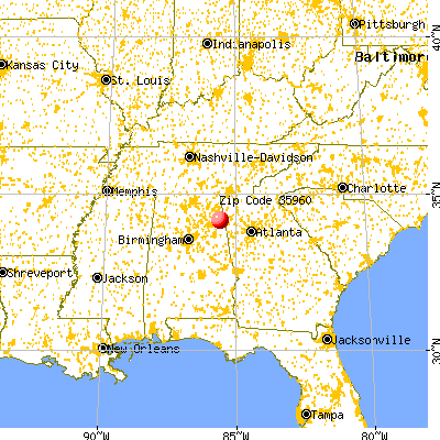 Centre, AL (35960) map from a distance
